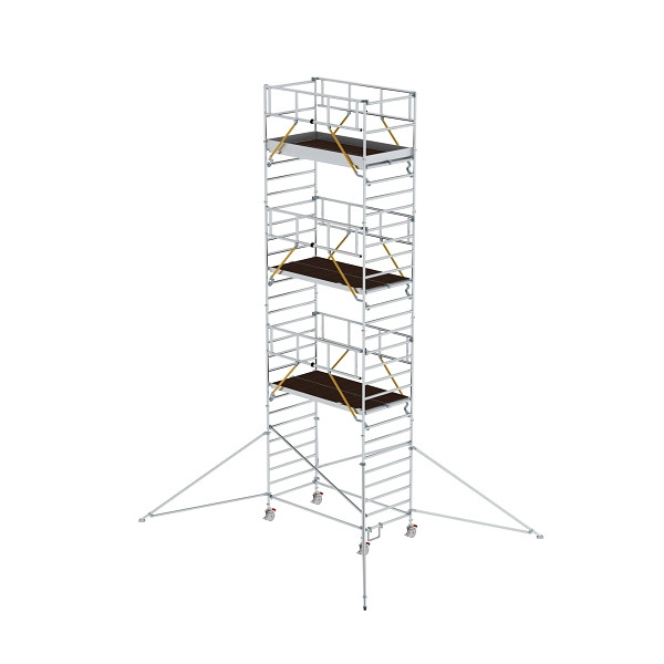 Munk Günzburger Steigtechnik Rollgerüst SG 1,35 x 2,45 m mit Ausleger & Doppel-Plattform Plattformhöhe 7,55 m, 168739