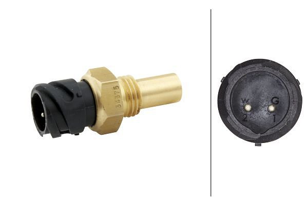 HELLA Sensor, Kühlmitteltemperatur, 2-polig, geschraubt, 6PT 013 309-041