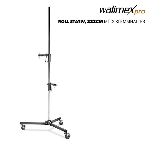 Walimex pro Rollstativ, 223cm, mit 2 Klemmhaltern, 1015803