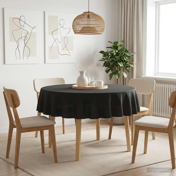vidaXL Tischdecke 5 stk. Rund Dunkelgrau Ø 180 cm Polyester, 42040261