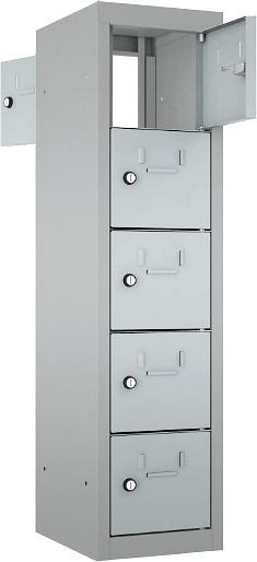 Eurobox Schließfach/Kantinenschrank, hängend mit Durchgang, 1 Abteil, 5 Fächer, 0906-025105
