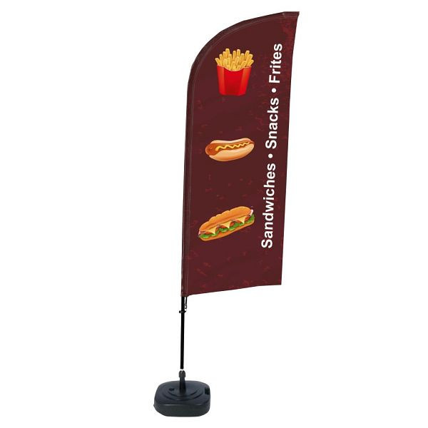 Showdown Displays Beachflag Alu Wind Komplett-Set Snacks Englisch ECO, BFAW310-WT21-I95ECO