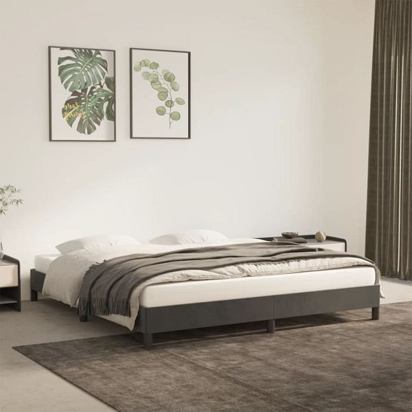 vidaXL Bettgestell Dunkelgrau 160x200 cm Samt, Polyester, 346983