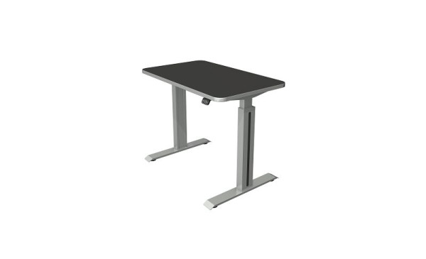 Kerkmann Steh-/Sitztisch B 1000 x T 600 mm, silber, elektrisch höhenverstellbar von 740 - 1230 mm, anthrazit/silber, 10175413