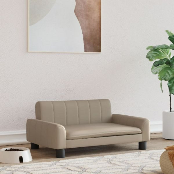 vidaXL Hundebett Cappuccino-Braun 70x45x30 cm Kunstleder, 171867