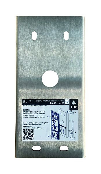 TCS TASTA Aufputz-Montageadapter für ISW503x-0145, IVW5211-0145, IVW511x-0145, IVW541x-0145, zur Platzierung an Kabelkanälen Edelstahl, ZIA5011-0130