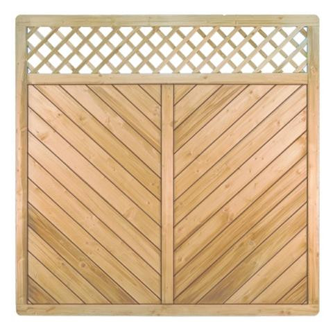 T&J CLASSIC-Serie-Diagonal Ranki, 180 x 180 cm, kdi-grün, Rahmen 40/70 mm, Profilbretter 16/118 mm, 27931