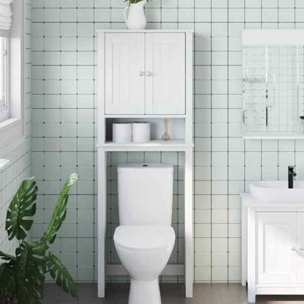 vidaXL Toilettenschrank BERG Weiß 60x27x164,5 cm Massivholz, 358554
