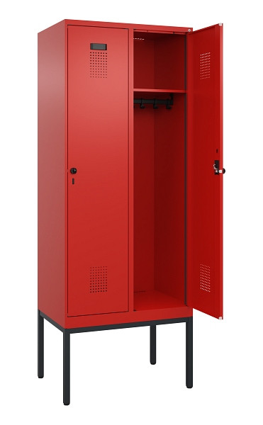 C+P Spind Evolo PLUS, Gestell, 2 Abteile, 2120x800x500mm, 3020/3020, Verschluss Drehriegel, Ablageböden 2, 0490307-22 S10025