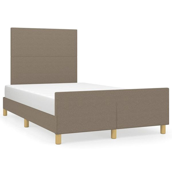 vidaXL Bettgestell mit Kopfteil Taupe 120x190 cm Stoff, 3270503