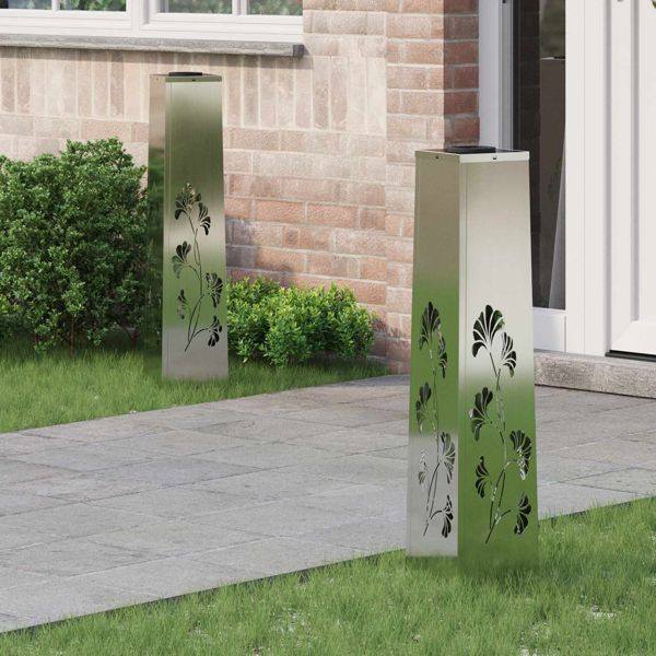 vidaXL Solar LED Weg Licht 2 pcs Galvanisiert Galvanisiert, 879763
