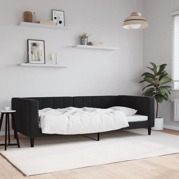 vidaXL Tagesbett Schwarz 90x200 cm Samt, 354012, 8720845953072
