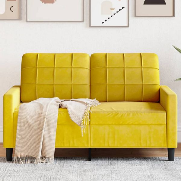 vidaXL 2-Sitzer-Sofa Gelb 120 cm Samt, Füllung: Schaumstoff, 4007620