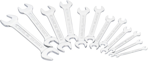 VIGOR Doppel-Maulschlüssel Satz, Außen-Sechskant Profil, 6 x 7 - 30 x 32, Anzahl Werkzeuge: 12, Oberfläche: mattverchromt, V1461N
