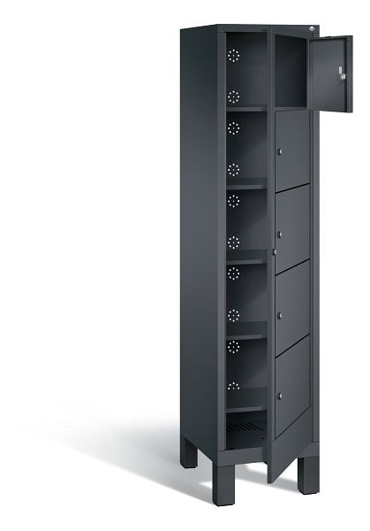 C+P Wäsche-Sammelschrank Evolo, H1850xB420xT500mm, Farbe: Schwarzgrau, 48060-105 S10039