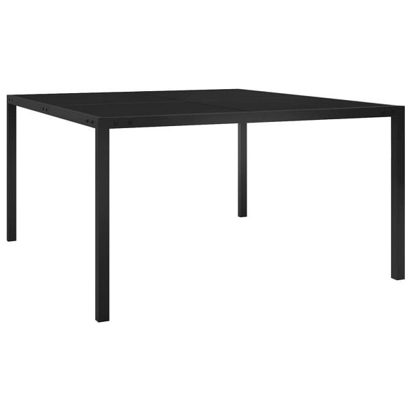 vidaXL Gartentisch 130x130x72 cm Schwarz Stahl und Glas, 313099