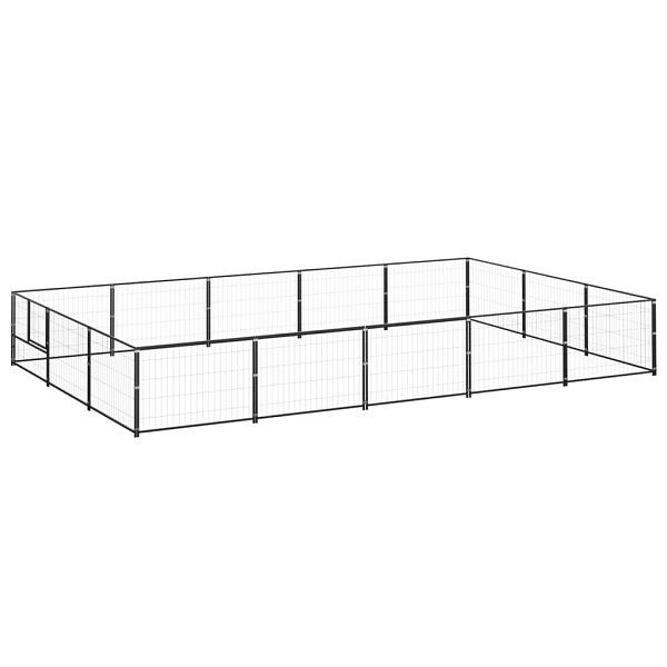 vidaXL Hundezwinger Schwarz 15 m² Stahl, Material: Stahl, 3082129