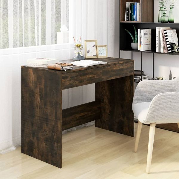vidaXL Schreibtisch Räuchereiche 101x50x76,5 cm Holzwerkstoff, 812996