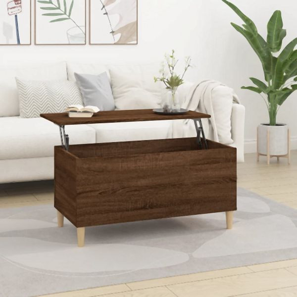 vidaXL Couchtisch Braun Eichen-Optik 90x44,5x45 cm Holzwerkstoff, 819587