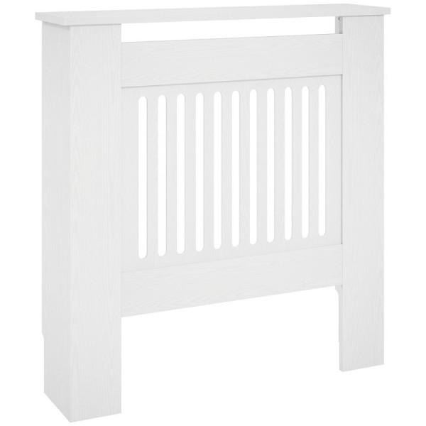HOMCOM Heizkörperverkleidung, Heizungsabdeckung, 78 x 19 x 81cm, Heizkörper-Abdeckung für Schlafzimmer, Wohnzimmer, MDF, Weiß, 820-106V91WT