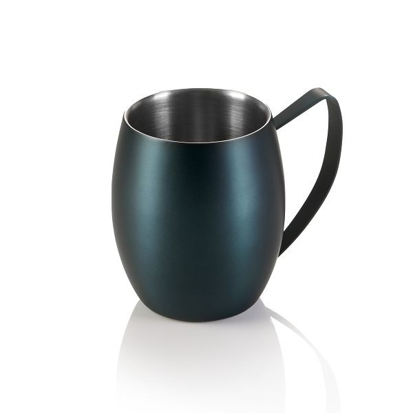 WAS Moscow Mule NOCTURN, 0,38 Liter, Ø 10 cm, Höhe 11,5 cm, blau matt, doppelwandig, Chromnickelstahl 18/8, 8319238