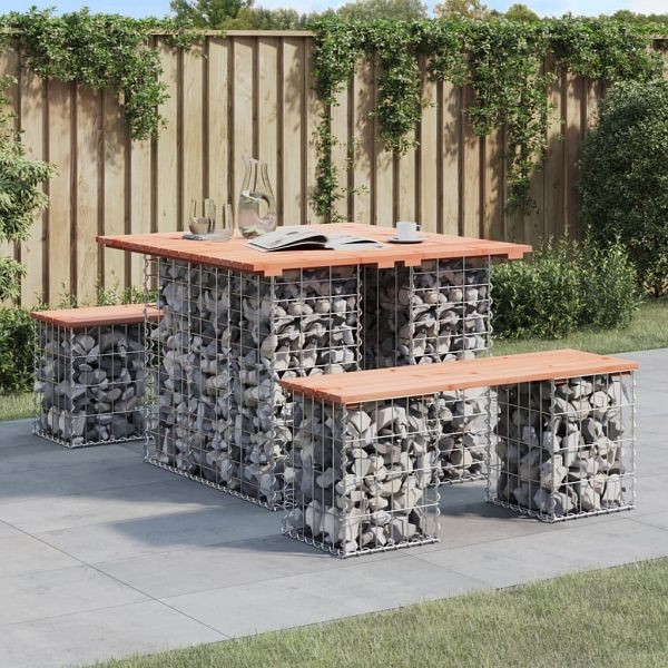 vidaXL Gartenbank aus Gabionen 100x102x72 cm Massivholz Douglasie, 834369