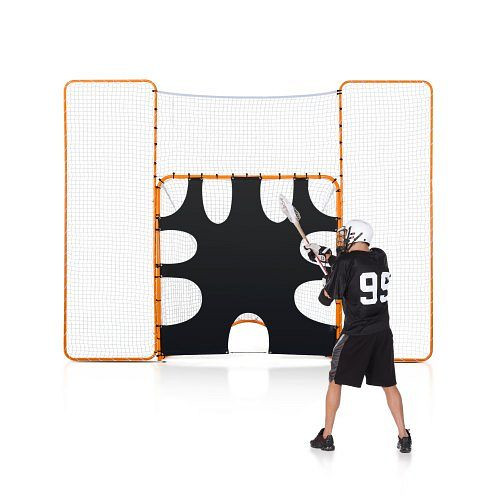 VEVOR 3 in 1 Lacrosse-Tor (3,66 x 2,74 m) mit Rücklaufsperre und Zielscheibe, schnell aufzubauende Rebounder-Ausrüstung, ZQGQQMTJK129OJNPKV0