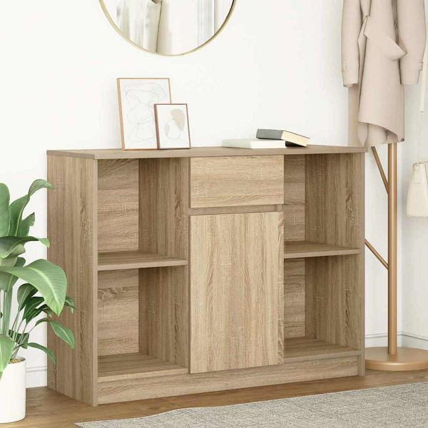 vidaXL Sideboard mit Schublade Sonoma-Eiche 101x35x76 cm Holzwerkstoff, 861564