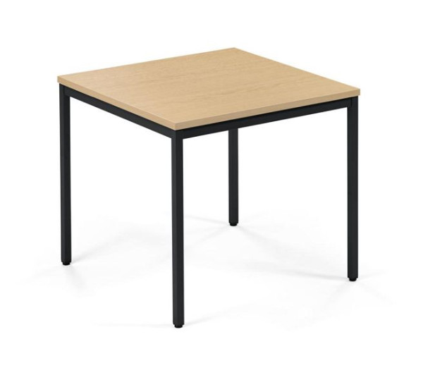 Deskin Konferenztisch MULTI MODUL, Platte Buche, Gestell Schwarz RAL 9005, B 800 x T 800 x H 728 mm, 359556