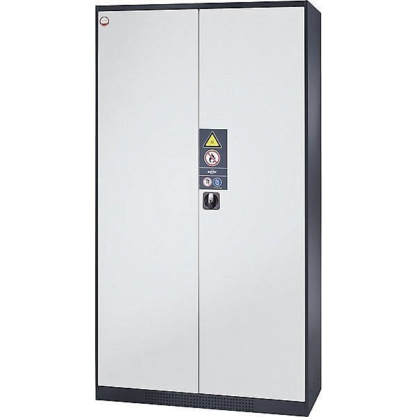 asecos Chemikalienschrank, Tür geschlossen, ohne Gefahrstoffbox, Türfarbe Lichtgrau RAL 7035, 3049504130509