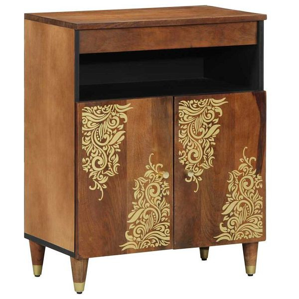 vidaXL Sideboard Mit Regal Braun 60 x 33,5 x 75 cm Massivholz Mango, 4018761
