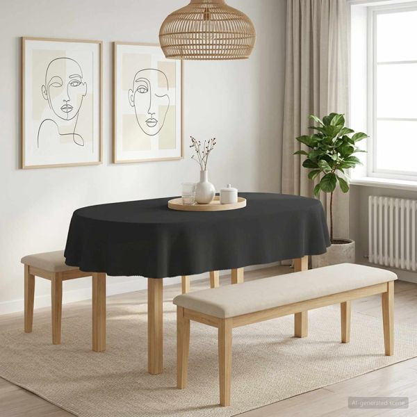 vidaXL Tischdecke 5 stk. Oval Dunkelgrau 95 x 220 cm Polyester, 42040275
