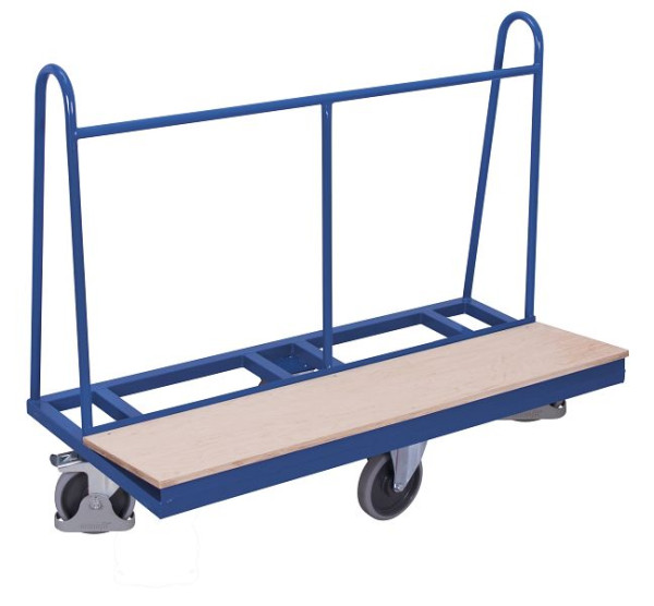 VARIOfit Plattenwagen mit rhombischer Rollenanordnung, Ladefläche: 1.500 x 370, RAL 5010 enzianblau, pl-150.011