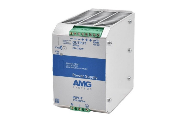 AMG Systems 48VDC, 290W (6A) industrielles Hutschienennetzte, -25°C to +70°C, (Einstellbar 41-55 VDC), NDAA & TAA konform, AMGPSU-I48-P290