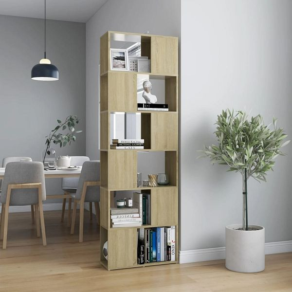 vidaXL Bücherregal Raumteiler Sonoma-Eiche 60x24x186 cm Holzwerkstoff, 809101