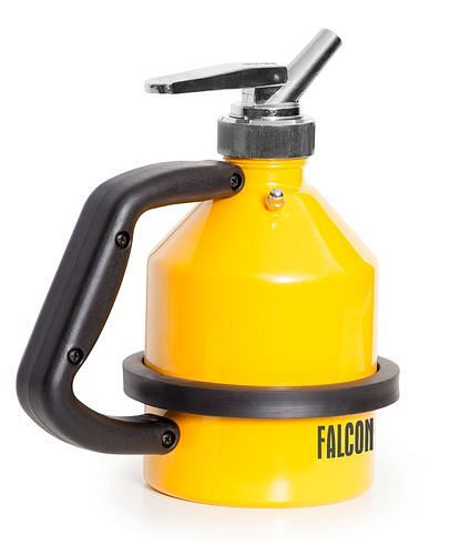 FALCON Sicherheitskanne aus Stahl, mit Feindosierhahn, 1 Liter Volumen, G1 1/4" Gewinde, gelb, 188951