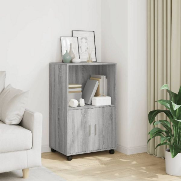 vidaXL Rollschrank Grau Sonoma 55x40x91 cm Holzwerkstoff, 853187