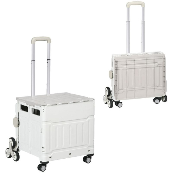 HOMCOM Einkaufswagen Einkaufstrolley, Treppensteiger, klappbar, Teleskopgriff, bis max. 65 Kilo belastbar, 923-053V00WT