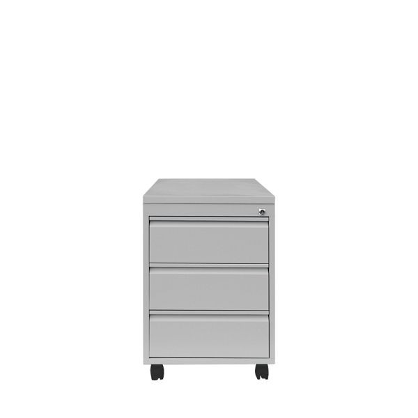 Lüllmann ClassiX Rollcontainer Frontgriffleiste 3 Schubladen, 626 x 400 x 590 mm, lichtgrau, X-505150