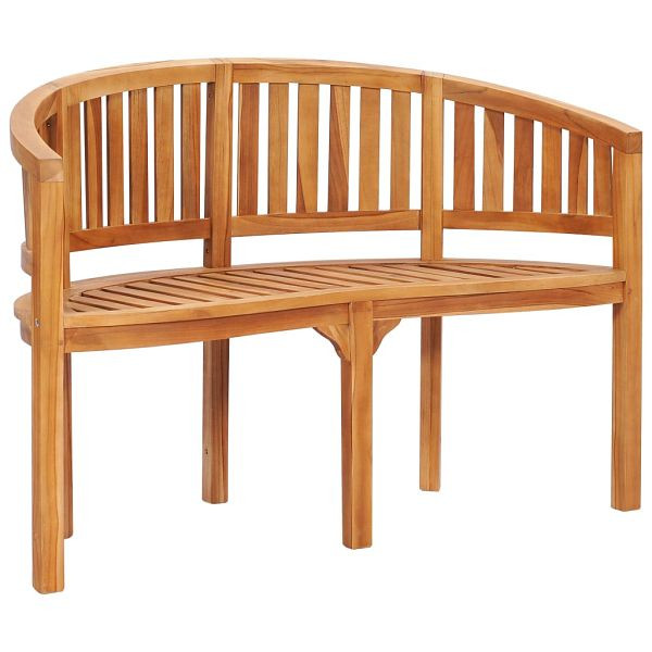 vidaXL Bananenbank 120 cm Massivholz Teak, 48020