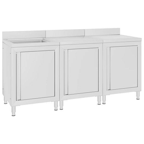 vidaXL Gastro-Spülenunterschrank 180x60x96 cm Edelstahl, 3058275