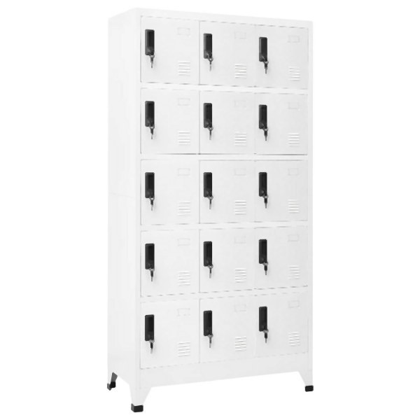 vidaXL Schließfachschrank Weiß 90x40x180 cm Stahl, 339820