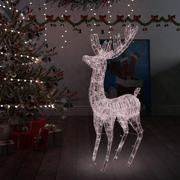 vidaXL LED-Rentier XXL Acryl Weihnachtsdeko 250 LED 180 cm Warmweiß, 329785