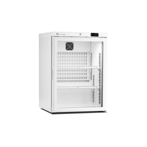 Marecos Kühlschrank mit Glastür aus weißem Stahl 150 Serie, statisch gekühlt mit Ventilator, 221.123