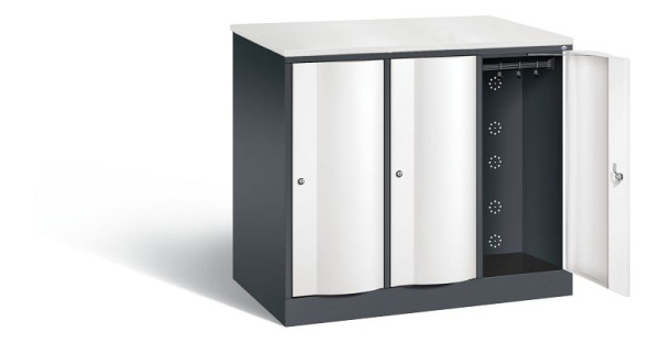 C+P XL-Schließfachschrank Resisto, H1077xB1148xT640mm, Farbe: Schwarzgrau / Verkehrsweiß, 8271-373 S10041