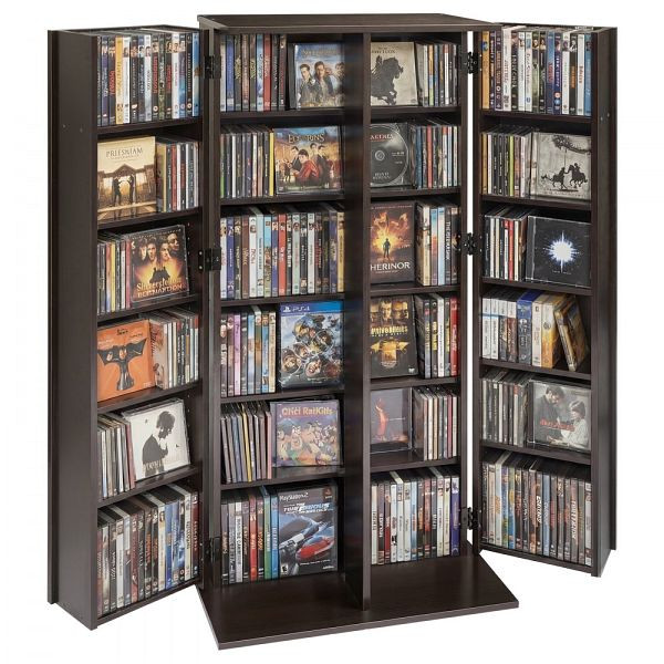 VEVOR DVD-Schrank 24 Fächer, Medienaufbewahrung 610x368x1270 mm, CDs/DVDs/Bücher, Schwarz, Wohnzimmer/Homeoffice, CDCCJFBS24GSI4XH2001V0