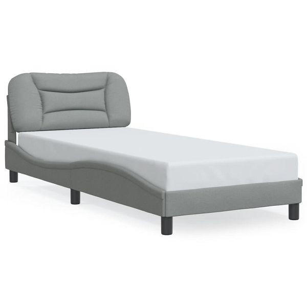 vidaXL Bettgestell mit Kopfteil Hellgrau 90x190 cm Stoff, 3207737