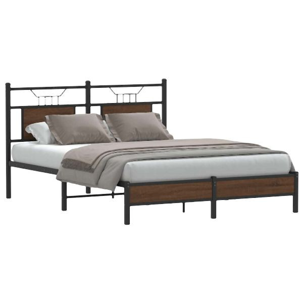 vidaXL Bettgestell ohne Matratze Braun Eiche 140x200 cm Holzwerkstoff, 4106999