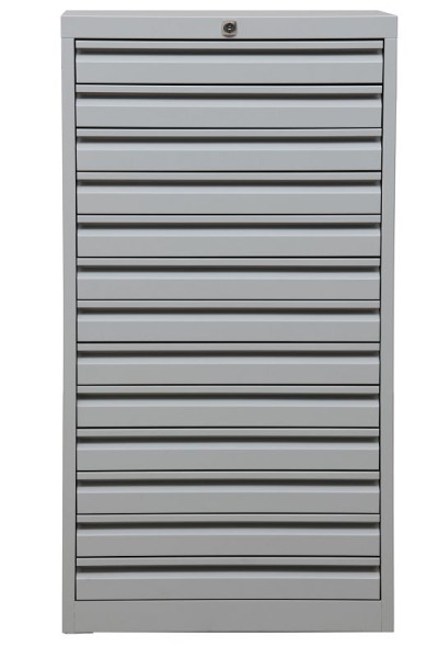 Gürkan Schubladenschrank, 43 x 53 x 98 cm, Lichtgrau, 13 Schubladen, MDC/A3.13, 100504