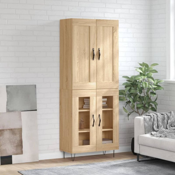 vidaXL Highboard Sonoma-Eiche 69,5x34x180 cm Holzwerkstoff, 3199652